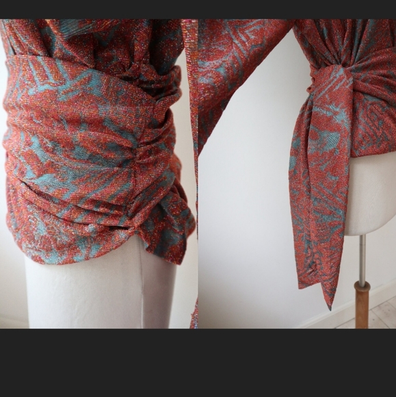 *Rare Find* Zara Trafaluc Lurex Wrap Top Size Small - Picture 7 of 9